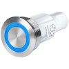 Switch, silver, illuminated  (red/green/blue), 2 A/30 V AC/DC, mounting Ø 22 mm, IP40/IP66/IP67, 3-155-024