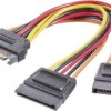 adapter Y SATA Renkforce RF-4189218[1x złącze męskie zasilające SATA - 2x złącze żeńskie zasilania SATA], 0.15 m