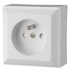Gniazdo pojedyńcze natynkowe z uziemieniem, IP20, białe, GAO 20455