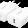 7800522 USB charger, 5 W, 1x USB-A, white, pack of 2