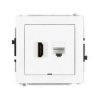 DECO Mechanizm gniazda HDMI 2.0, 4K + gniazda komp. poj. 1xRJ45, kat. 6A, 8-stykowy, bez pola opisowego biały mat 25DGHKBO-46A
