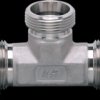 T connector, with cutting ring fitting, 160 bar, M26, Ø 28 mm for process sensors, E40083