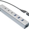 i-tec CAHUBMETAL7 USB-Hub 4+3 Port USB-A, USB-C® USB 3.1 Gen1 5 GBit/s szary CAHUBMETAL7