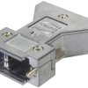 D-Sub connector housing, size: 1 (DE), straight 180°, zinc die casting, silver, 61030013110