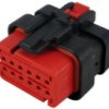 Socket, unequipped, 12 pole, straight, 2 rows, red, 776533-1