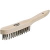 Vigor V6809-4 Wire Brush Beech Wood 4-Row Steel Bristles 0.30 mm
