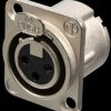 NC3FD-LX XLR panel jack, 3-pin, silver, nickel-plated, solder