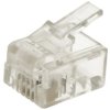 Wtyk; RJ11 6p4c; RJ(6p); na przewód; proste; przezroczysty; zatrzaskowe; RoHS