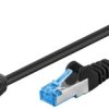 CAT 6AKabel łączący 1x 90 pod kątem,S/FTP (PiMF), Czarny - Długość kabla 0.25 m