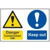Scan 4005 Danger Construction Site Keep Out - PVC 600 x 400mm