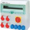 Rozdzielnica RSS-05 z rozłącznikiem 0-1 100A okienko 18 mod okablowana 4x16A 3P+N+Z 400V, 4x16A 2P+Z 250V IP44 942056