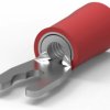 Insulated forked cable lug, 0.3-1.42 mm², AWG 22 to 16, M3, red, 52928