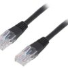 Patch cord U/UTP, Cat 5e, RJ45 wtyk z obu stron, linka, CCA, 5m PP12-5M/BK