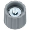 Pokrętło potencjometru oś: 6mm średnica: 21mm Wałek okrągły Szary Elma