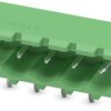 Pin header, 5 pole, pitch 5 mm, angled, green, 1736085