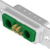 D-Sub socket, 9 pole, 7W2, partially equipped, straight, solder cup, 3007W2SAM99A10X