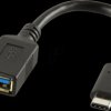CU0098 USB 3.0 C plug > 3.0 A socket, black, 0.15 m