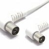 Kabel Antenowy TV Wtyk - Gniazdo 1,5m Kątowy Ak40