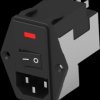 IEC inlet filter C14, 50 to 60 Hz, 10 A, 250 VAC, faston plug 4.8 mm, 6609929-4