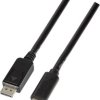 LogiLink USB-C / DisplayPort adapter Złącze męskie USB-C®, Złącze DisplayPort 1.80 m czarny UA0335 Kabel wyświetlacza US