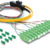91047 Fiber optic pigtail fanout cable, 12x SC/APC, OS2, 9/125 µm, 12