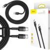 KABEL USB-C - USB-C Baseus Cafule CATKLF-HG1 200cm 60W 3A PD 2.0 QC 3.0 CZARNO-SZARY W OPLOCIE