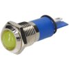 R-TECH 656932 Panel Indicator 12mm Domed 12V Yel Nickel Brass