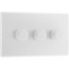 BG 883 White Nexus Moulded 200W Triple Dimmer Switch 2-Way Push On/Off