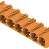 Pin header, 7 pole, pitch 7.62 mm, angled, orange, 1472540000