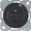 BERKER R.1/R.3 Gniazdo z uziemieniem i diodą kontrolną LED czarny połysk 6765092045 HAGER