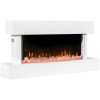 Baridi DH113 Wall Mounting Electric Fireplace with LED Flame Effect 46" - White