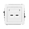 DECO Mechanizm gniazda podwójnego 2xUSB C-C, biały mat 25DGUSB-8