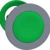 Pushbutton, unlabeled, unlit, groping, waistband round, green, front ring light gray, mounting Ø 30.5 mm, ZB5FA3C0
