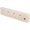 Click ES003 4 Gang 13A Trailing Socket with Neon