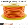 Przewód instalacyjny miedziany jednożyłowy LgY 0,35 mm2, linka giętka, pomarańczowy