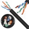 Kabel sieciowy U/UTP kat.5e skrętka 4x2x0,5mm zewnętrzny żelowany PE czarny NEKU