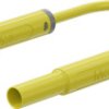 Safety measuring lead with (4 mm lamella plug, straight) to (4 mm socket, straight), 0.5 m, yellow, PVC, 1.0 mm², CAT IV, 66.104