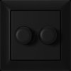 ED-10005B Dual dimming knob, black, incl. central plate and frame