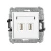 Mini Gniazdo Podwójne 2Xusb-Aa 2.0 Białe Mgusb-2