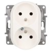 NILOE Gniazdo podwójne z/u 16A bez przesłon, zaciski śrubowe, białe 764562