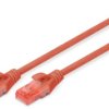 Patch cable, RJ45 plug, straight to RJ45 plug, straight, Cat 6, U/UTP, PVC, 0.5 m, red, DK-1612-005/R
