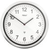 Mebus 19809 Sterowany radiowo Zegar ścienny 25 cm x 4 cm srebrny cicha praca mechanizmu
