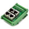 ELECTRONICS-SALON RJ45 8P8C 4-Way Buss Board DIN Rail Mount Interface Module.
