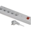 Listwa przeciwprzepięciowa PS-5P 5-gniazd z/u 10A 3m /OMY 3x1/ szara