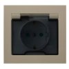 KIER Gniazdo pojedyncze z uziemieniem schuko z przesłonami beżowy klapka dymna GPH-1WSP/01/d OSPEL