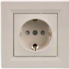 Gniazdo Pojedyncze Asfora Schuko Z Przesłonami Krem Z Ramką Eph2900223