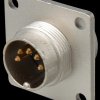 108100 Panel plug, front mounting, flange, IP68, 5-pin