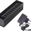 Renkforce RF-4927275 USB-Hub 10 Portów USB-A USB 3.0 5 GBit/s aluminiowa obudowa czarny RF-UH-A10
