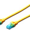Patch cable, RJ45 plug, straight to RJ45 plug, straight, Cat 5e, U/UTP, PVC, 0.5 m, yellow, DK-1512-005/Y