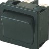 Rocker switch, black, 2 pole, On-Off-On, changeover switch, 6 (2) A/250 VAC, IP40, unlit, unprinted, 1809.1102